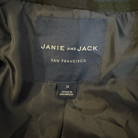 Janie and Jack plaid blackwatch two button blazer 12 - Picture 3 of 4